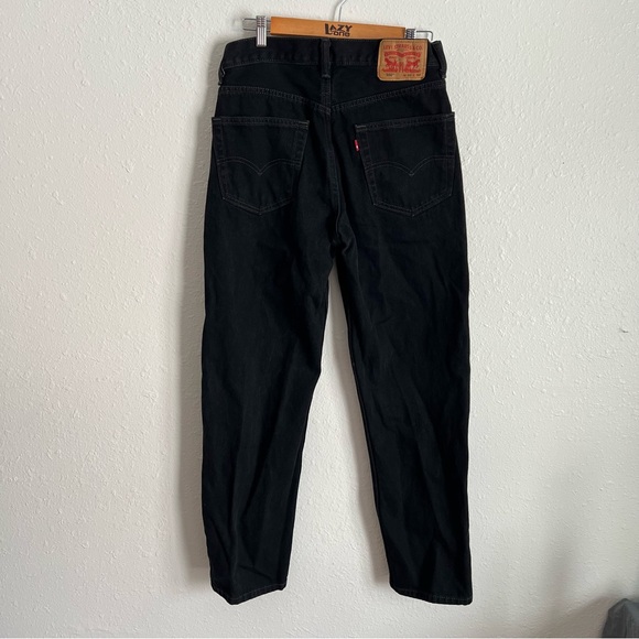 32 x 32 Levi's Men's Straight Black Denim Jeans - Deep Black - Picture 6 of 8